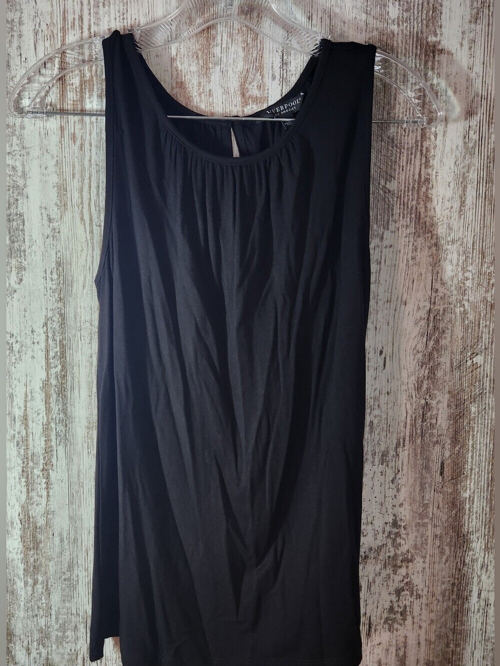 Liverpool Solid Black Sleeveless Scoop Neck Tank Size XS Super Soft Knit Blend
